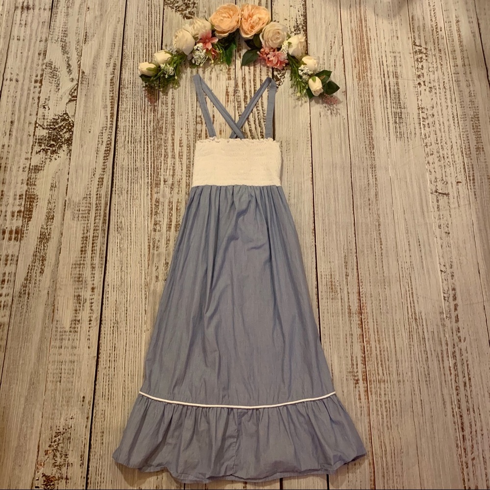 RARE! Splendid Smocked Sundress Cross-Back Straps Midi